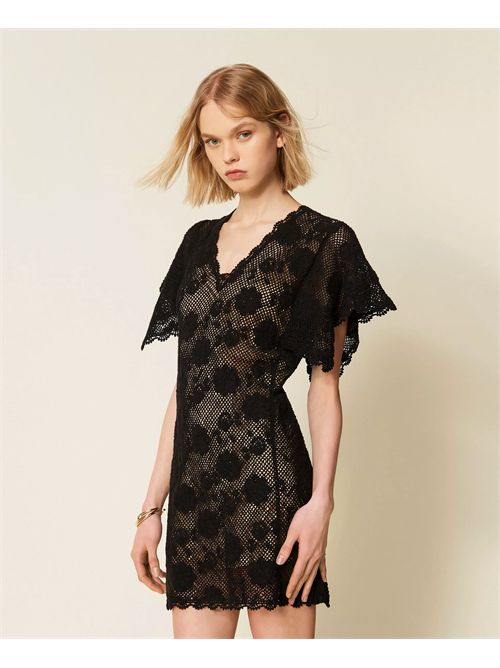 Abito corto in maglia a fiori TWINSET | TT3160/00006